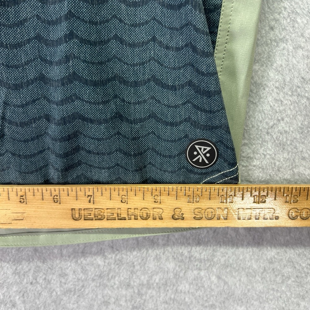 Roark Board Shorts Mens 38 Green Passage Costa Chapporal Swim Trunks 17" Outseam - Picture 6 of 8